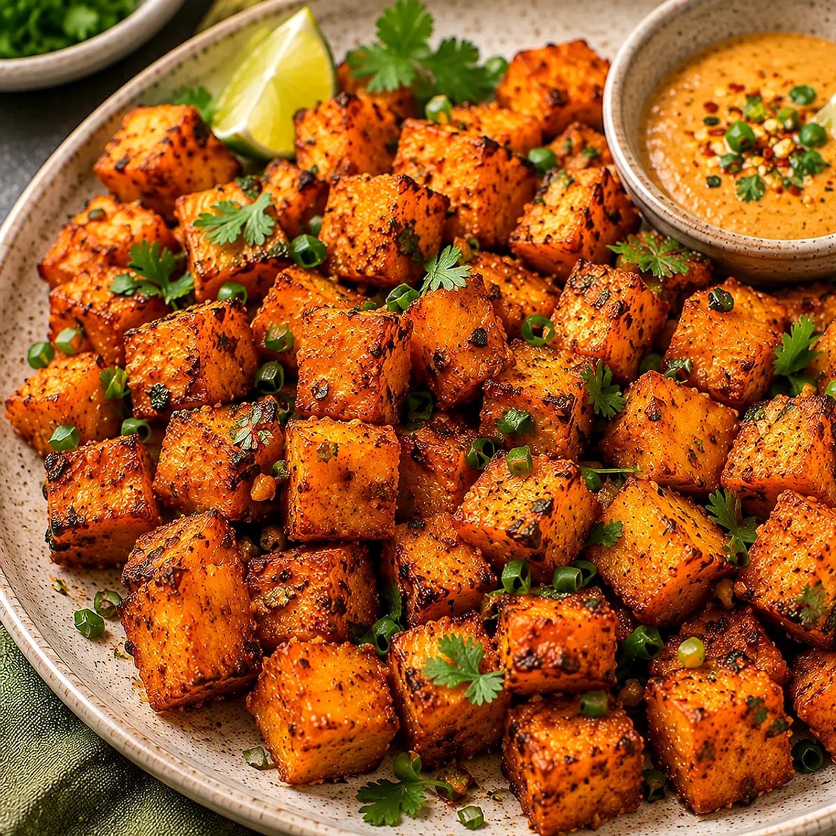 Air Fryer Thai Curry Sweet Potato Bites