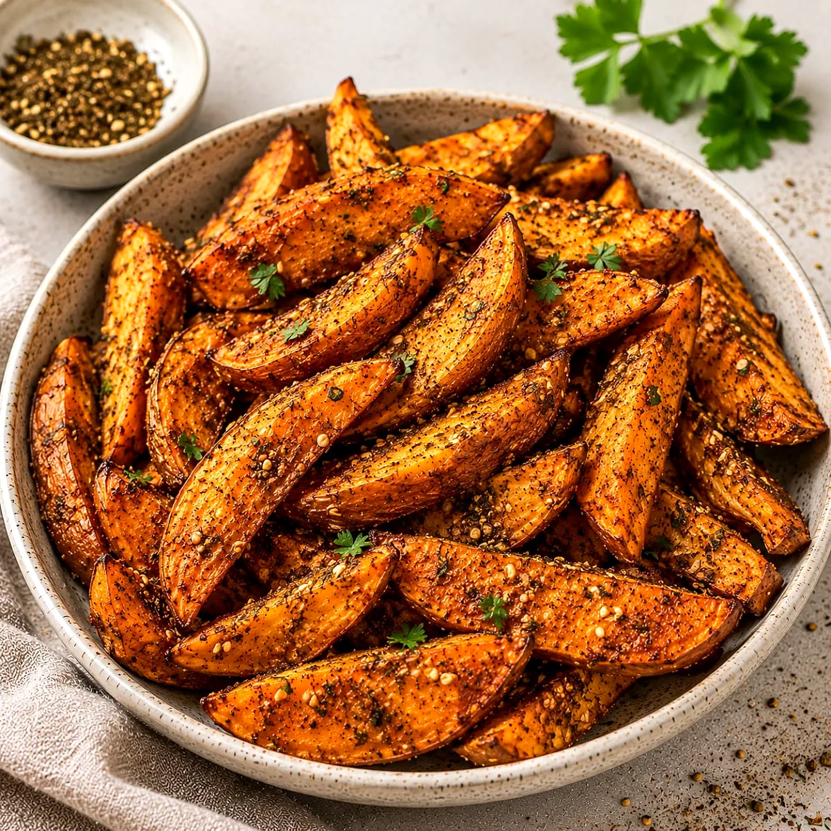 Air Fryer Za'atar Sweet Potato Wedges